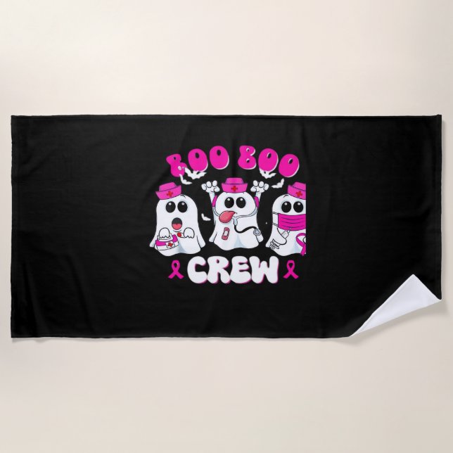 Boo Boo Crew Nurse Halloween Kostüm Ghost Breast Strandtuch (Vorderseite)