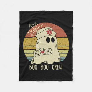 Boo Boo Crew Nurse Halloween Krankenschwester für Fleecedecke
