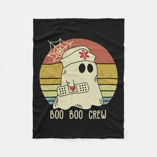 Boo Boo Crew Nurse Halloween Krankenschwester für  Fleecedecke (Vorderseite)
