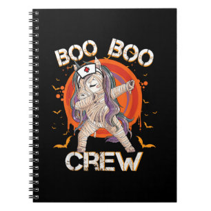 Boo Boo Crew Nurse Mummy Unicorn Halloween Custome Notizblock