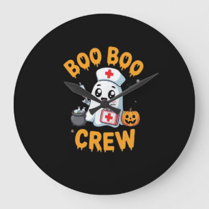 Boo Boo Crew Nurse Niedlich Ghost Halloween Pflege Große Wanduhr