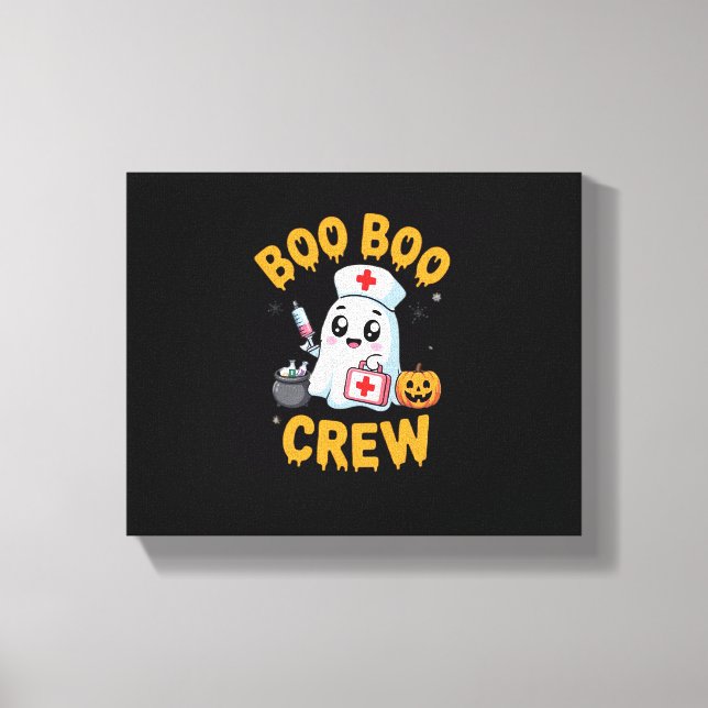 Boo Boo Crew Nurse Niedlich Ghost Halloween Pflege Leinwanddruck (Vorderseite)