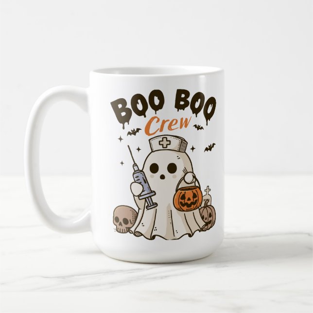 Boo Boo Crew Nurse Personalisiert Halloween Kaffeetasse (Links)