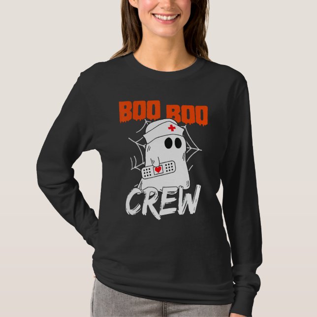 Boo Boo Crew Nurse Scary Halloween Costume Ghost T-Shirt (Vorderseite)
