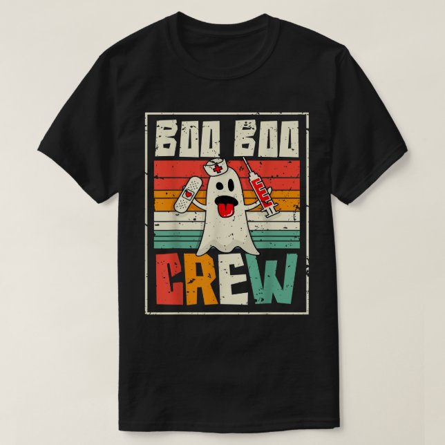 Boo Boo Crew Nurse Shirts Sonniges Halloween-Kostü (Design vorne)