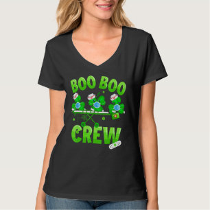 Boo Boo Crew Nurse St Patrick S Day Kleeblatt Face T-Shirt
