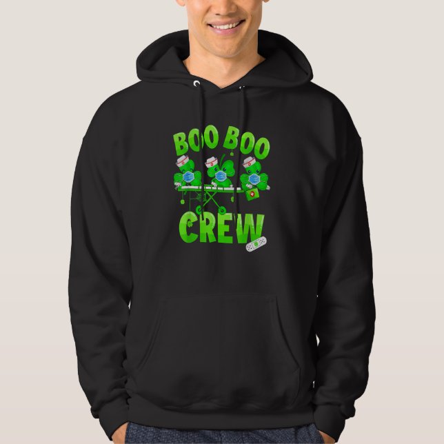 Boo Boo Crew Nurse St Patrick's Day Kleeblatt Face Hoodie (Vorderseite)