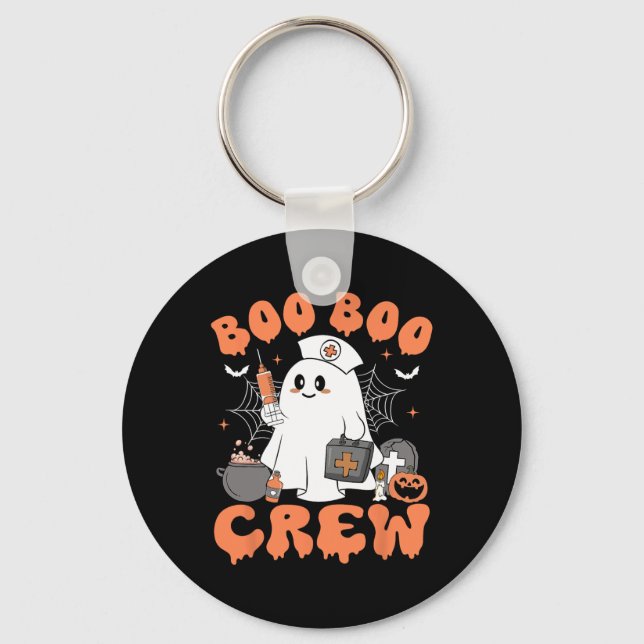 Boo Boo Crew Nurse Women Niedlich Ghost Halloween  Schlüsselanhänger (Vorderseite)