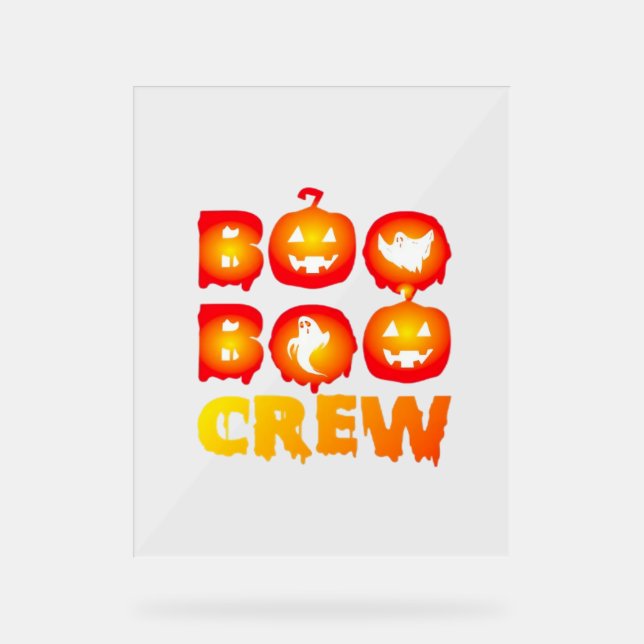 Boo Boo Crew Shirt - Funny Ghost Halloween Nurse & Acrylschild (Vorderseite)