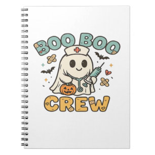 Boo Boo Crew Shirt � Lustiger Geist Halloween Kran Notizblock