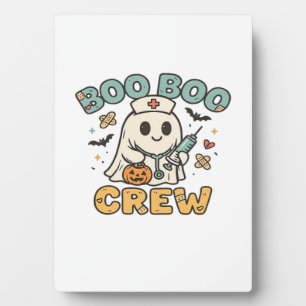 Boo Boo Crew-Shirt � Lustiges Gespenst Halloween K Fotoplatte