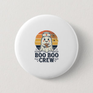Boo Boo Crew Süße Krankenschwester Geist Halloween Button