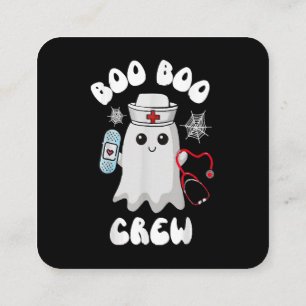 Boo Boo Crew Süße Krankenschwester Geist Lustiges Quadratische Visitenkarte