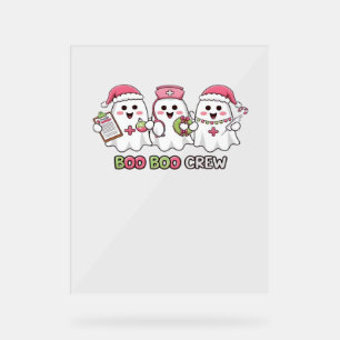 Boo Boo Crew Weihnachten, Ghost Nurse Oversized T- Acrylschild