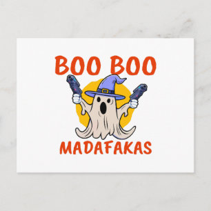 Boo Boo Madafakas Lustiger Halloween-Geist Postkarte
