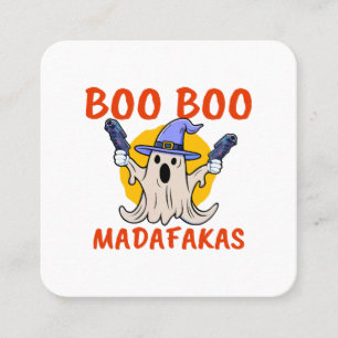 Boo Boo Madafakas Lustiger Halloween-Geist Quadratische Visitenkarte