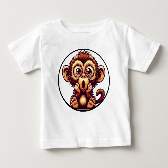Boo-Boo Monkey Baby Tee - Shocked Expression (Vorderseite)