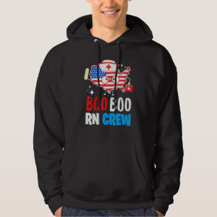 Boo Boo Rn Crew American Flag 4. Juli Usa Nurs Hoodie