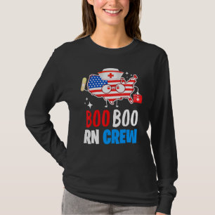 Boo Boo Rn Crew American Flag 4. Juli Usa Nurs T-Shirt