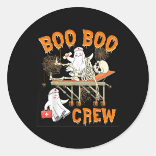 Boo Boo Skeleton Crew Nurse Funny Ghost Women Hall Runder Aufkleber