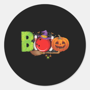 Boo Bowling Byll Pins Liebhaber Bowling Halloween Runder Aufkleber