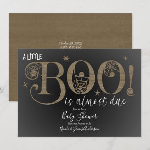 BOO Braun Rustikale Elegante Babyparty Einladung
