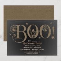 BOO Brown Rustic Elegant Halloween Costume Party