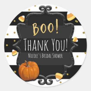 Boo! Candy Corn Halloween-Partygeschenk-Aufkleber Runder Aufkleber