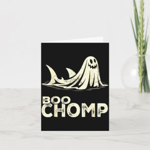 Boo chomp – lustiger Geist-Hai Halloween Retro Karte