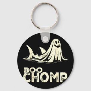 Boo chomp – lustiger Geist-Hai Halloween Retro  Schlüsselanhänger