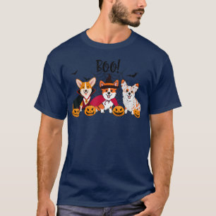 Boo Corgi Mummy Hexe Dog Pet Animal Halloween Cos T-Shirt