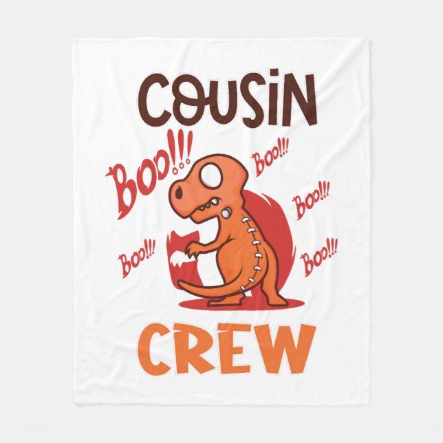 Boo Cousin Crew Halloween Dinosaurier Spooky Kostü Fleecedecke (Vorderseite)