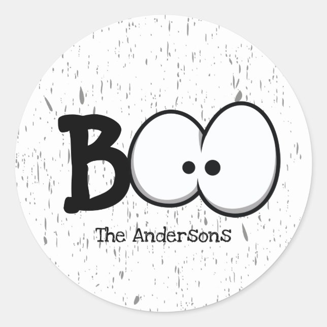 Boo Crazy Eyes Halloween Runder Aufkleber (Vorderseite)