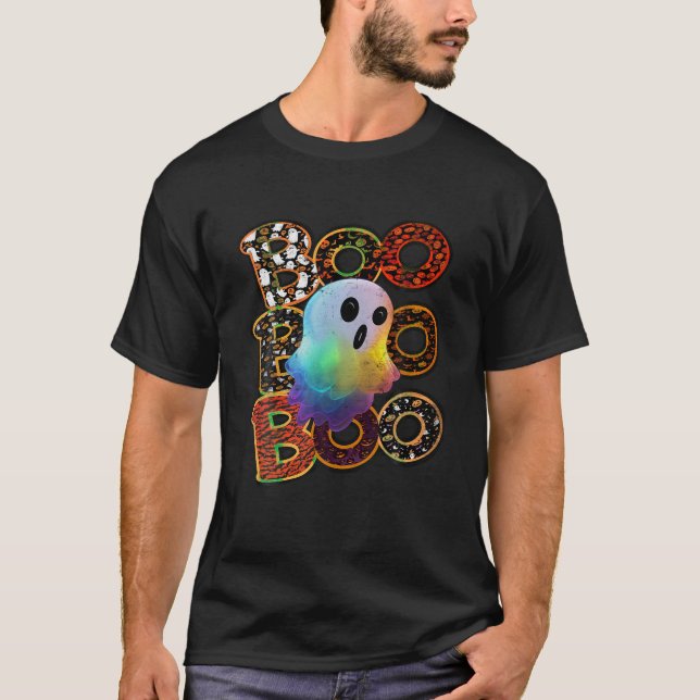 Boo Creepy Owl Pumpkin Ghost fröhliches SonnenHall T-Shirt (Vorderseite)