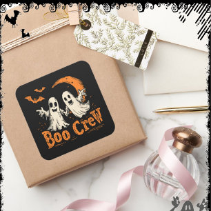 Boo Crew ExDesigner Halloween Quadratischer Aufkleber