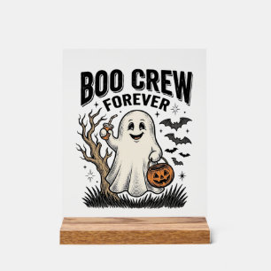 Boo Crew Forever Vintage Geist Halloween-Shirt Des Acrylschild