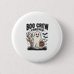 Boo Crew Forever Vintage Geist Halloween-Shirt Des Button