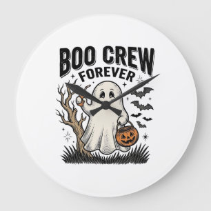 Boo Crew Forever Vintage Geist Halloween-Shirt Des Große Wanduhr