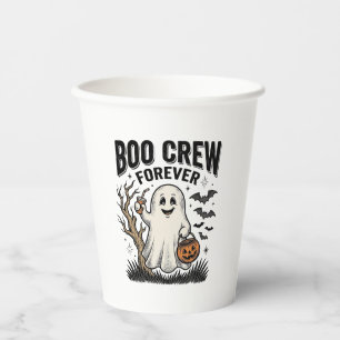 Boo Crew Forever Vintage Geist Halloween-Shirt Des Pappbecher