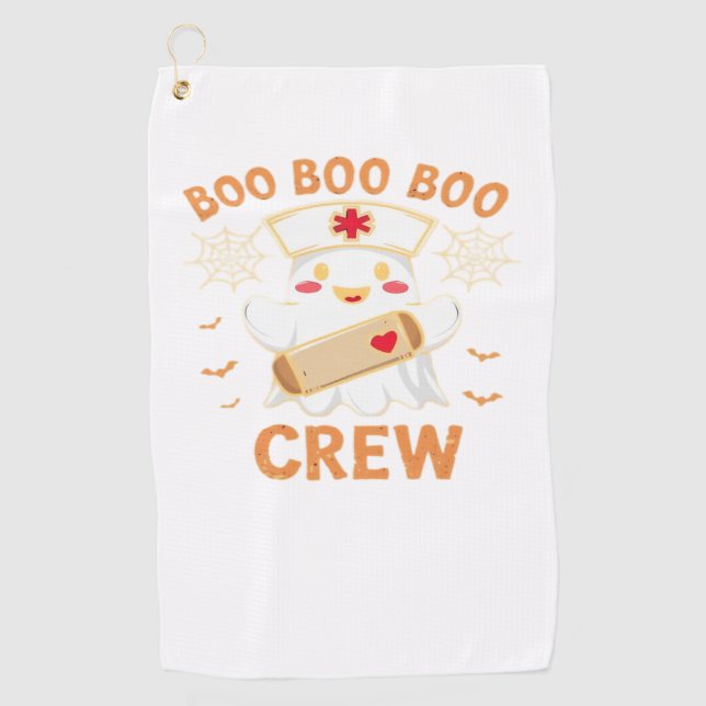 Boo Crew Funny Ghost Spooky Halloween Nurse T-Shir Golfhandtuch (Vorderseite)