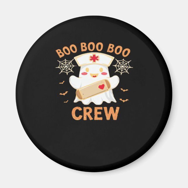 Boo Crew Funny Ghost Spooky Halloween Nurse T-Shir Magnet (Vorne)
