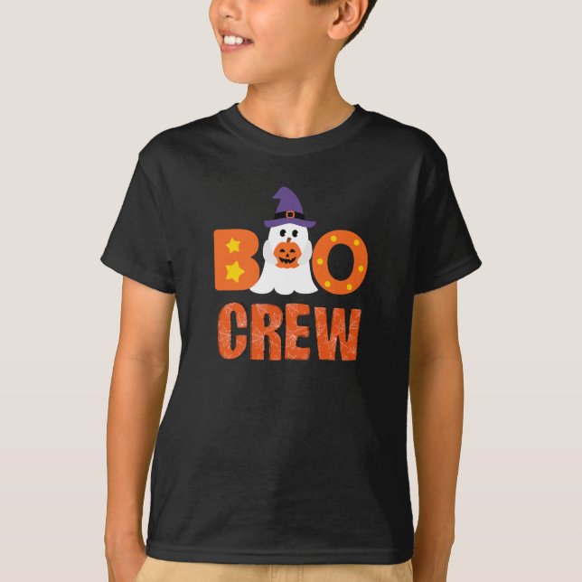 Boo Crew Funny Halloween Ghost Pumpkin Party T-Shirt (Vorderseite)