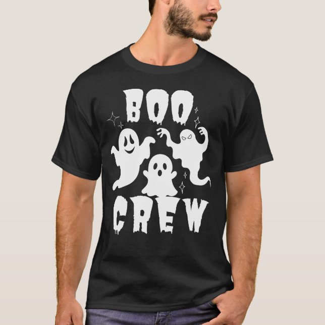 Boo Crew Geist Halloween Familie Matching T-Shirt (Vorderseite)