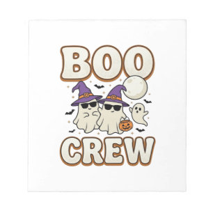 Boo Crew Geist Halloween Vintage Vektor Design_1 Notizblock