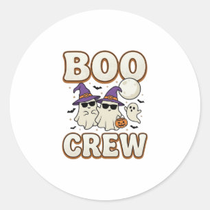 Boo Crew Geist Halloween Vintage Vektor Design_1 Runder Aufkleber