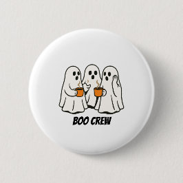 Boo Crew Geist Kaffee Trinker Halloween Grafik Button