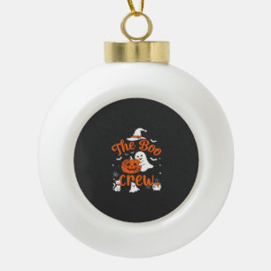 Boo Crew Geist-Kürbis Weiße Katze Hexenhut Keramik Kugel-Ornament