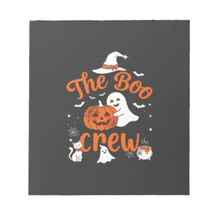 Boo Crew Geist-Kürbis Weiße Katze Hexenhut Notizblock