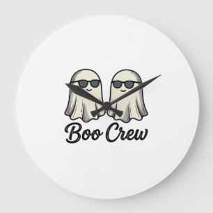 Boo Crew Geister Vintage Halloween-Shirt-Design_1 Große Wanduhr