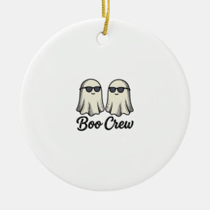 Boo Crew Geister Vintage Halloween-Shirt-Design_1 Keramik Ornament